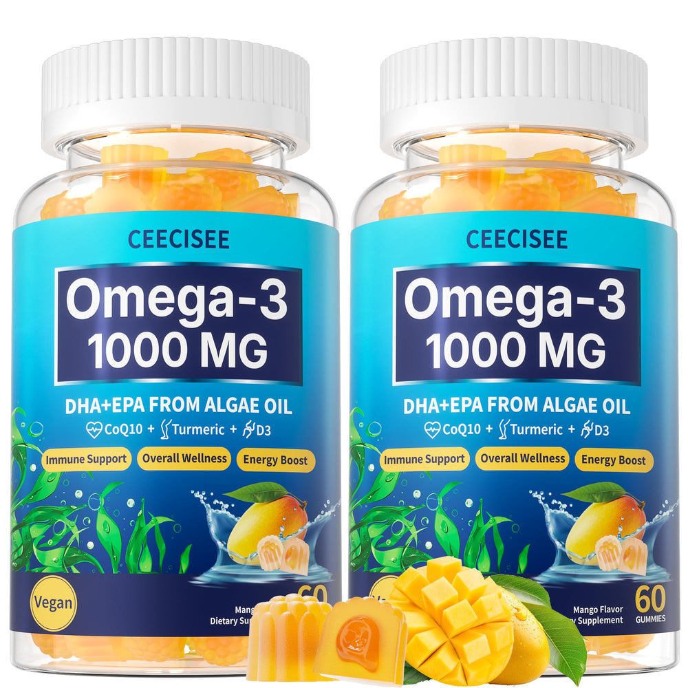 Ceecisee Vegan Omega-3 Gummies bottle front view (120 count)