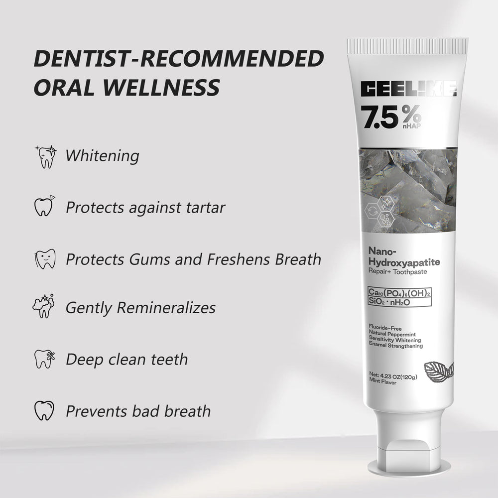 CEELIKE toothpaste packaging label with 7.5% hydroxyapatite