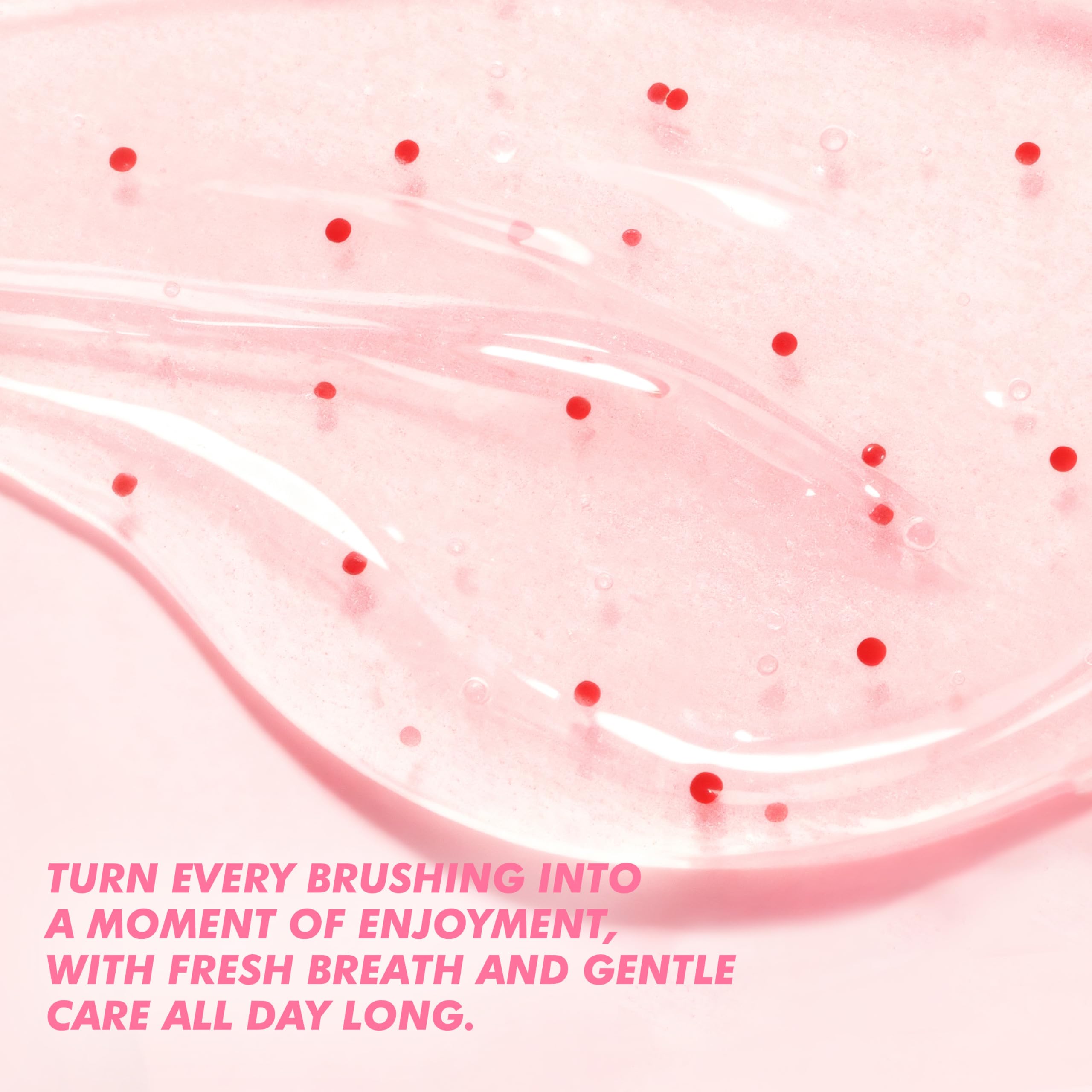 Brushing action with floral scented toothpaste