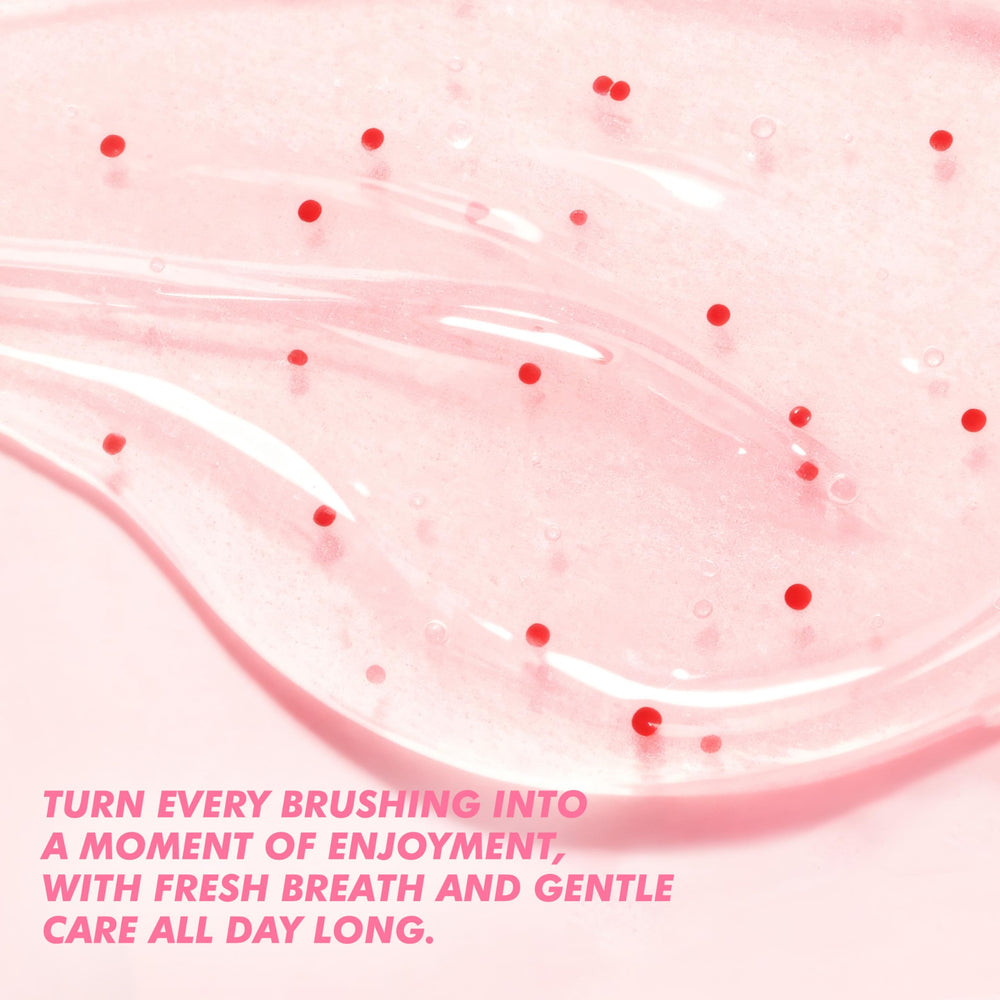 Brushing action with floral scented toothpaste