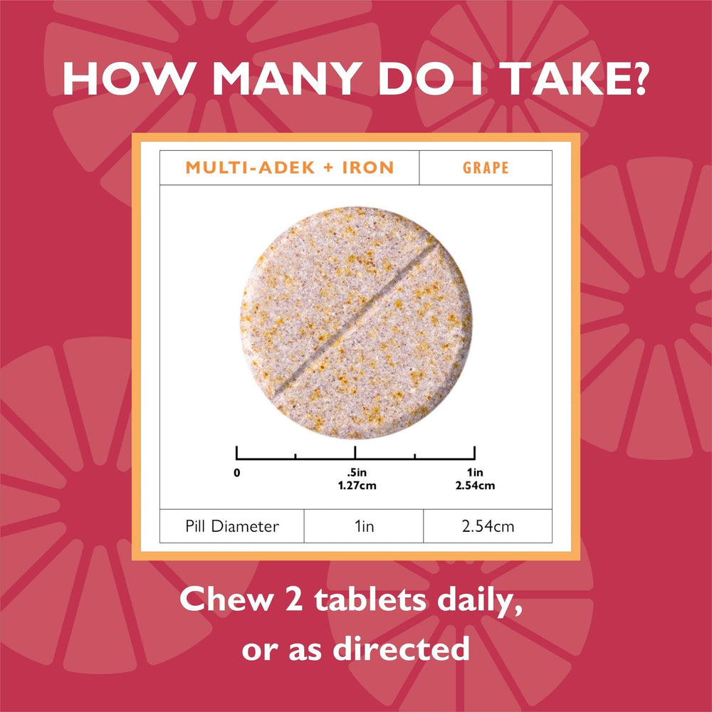 Nutrition facts for Celebrate Vitamins 60-tablet bottle