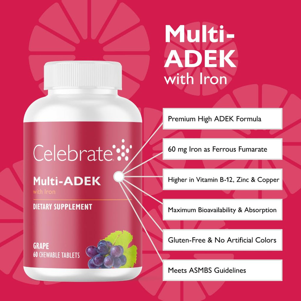 Packaging for Celebrate Vitamins Multi ADEK Chewables 60 tablets