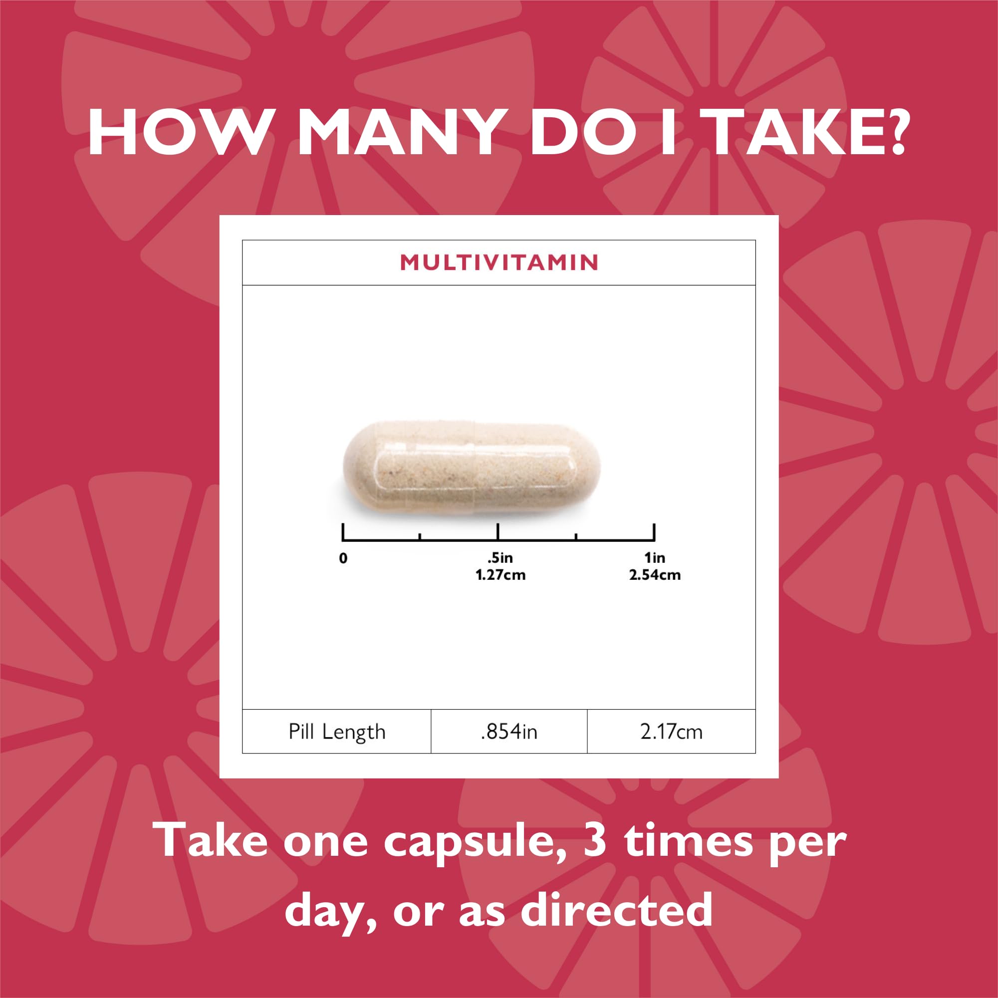Supplement facts panel highlighting vitamins A, B, D, E and chelated minerals