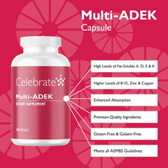 Close-up of capsules for Celebrate Vitamins Multi ADEK Iron Free