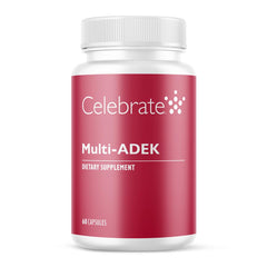 Celebrate Vitamins Multi ADEK Iron Free bariatric multivitamin bottle
