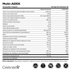 Shelf image showing Celebrate Vitamins Multi ADEK Iron Free for post-surgery nutrition