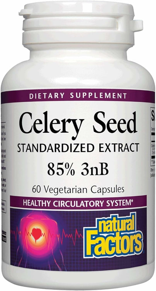 Bottle of Celery Seed Extract by Natural Factors, 60 capsules