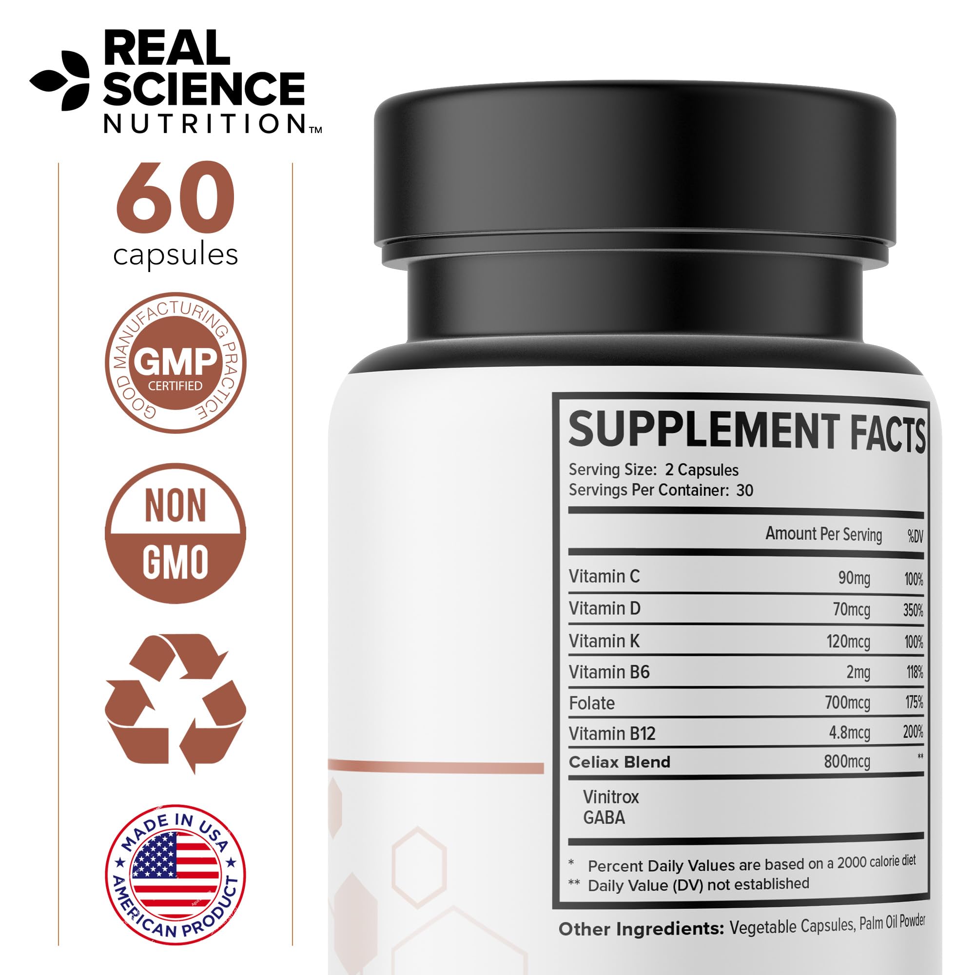 Non-GMO seal on Celi-Act Miracle packaging