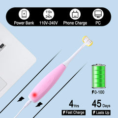 Two replaceable brush heads included