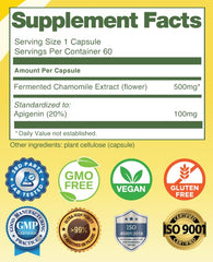 Back view of CellFend Apigenin bottle with supplement facts
