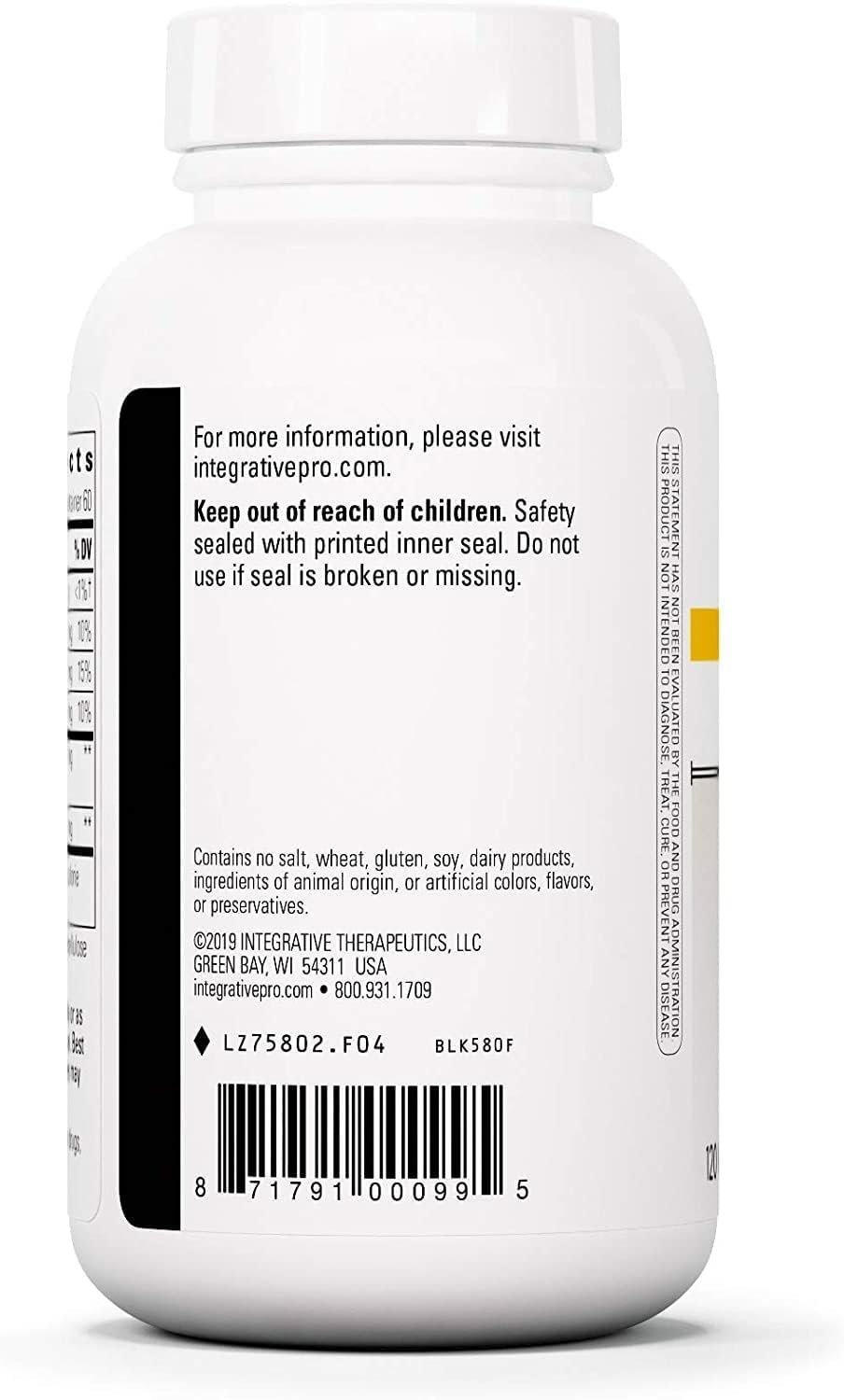 Cellular Forte ingredients label graphic