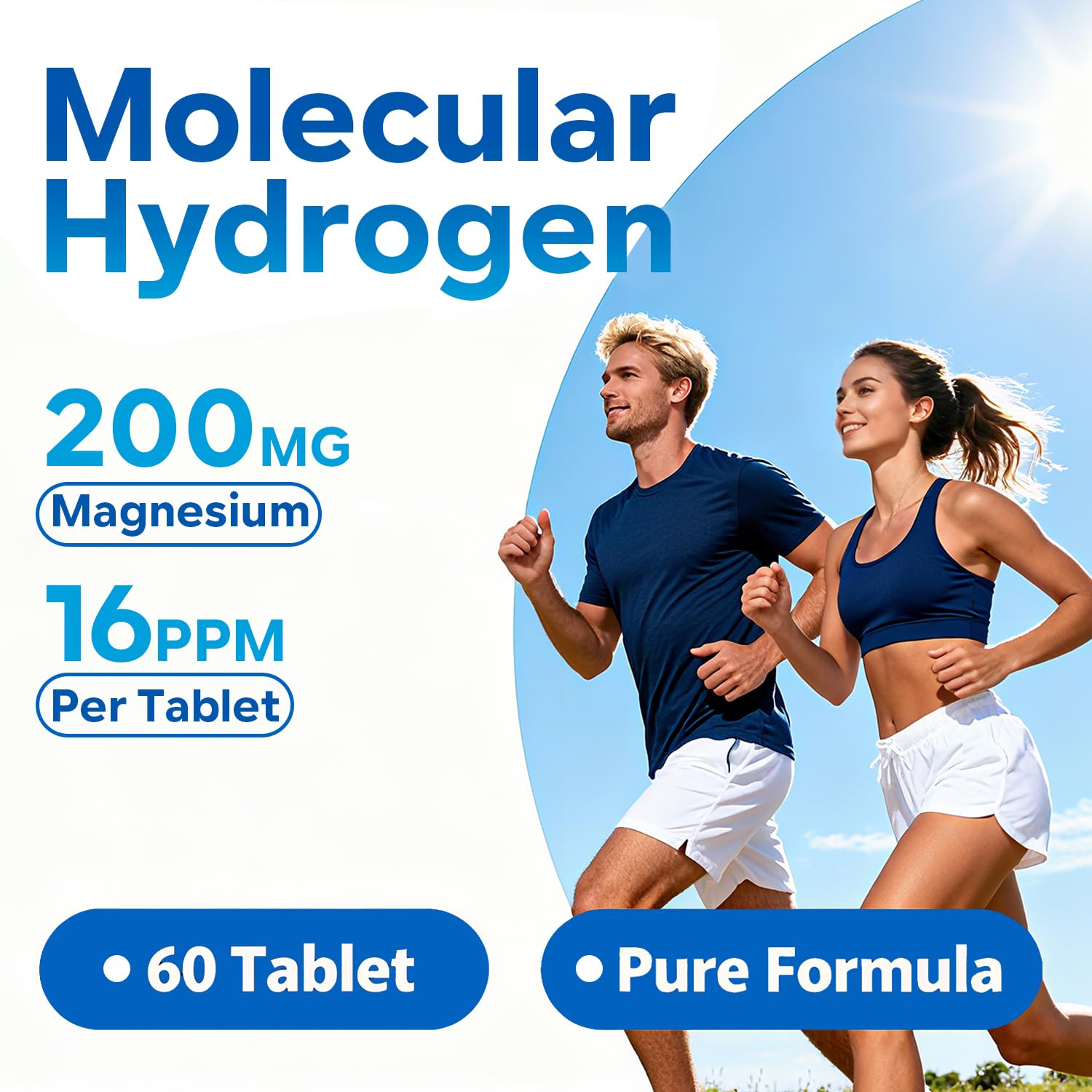 Concept image of cellular health benefits from hydrogen tablets