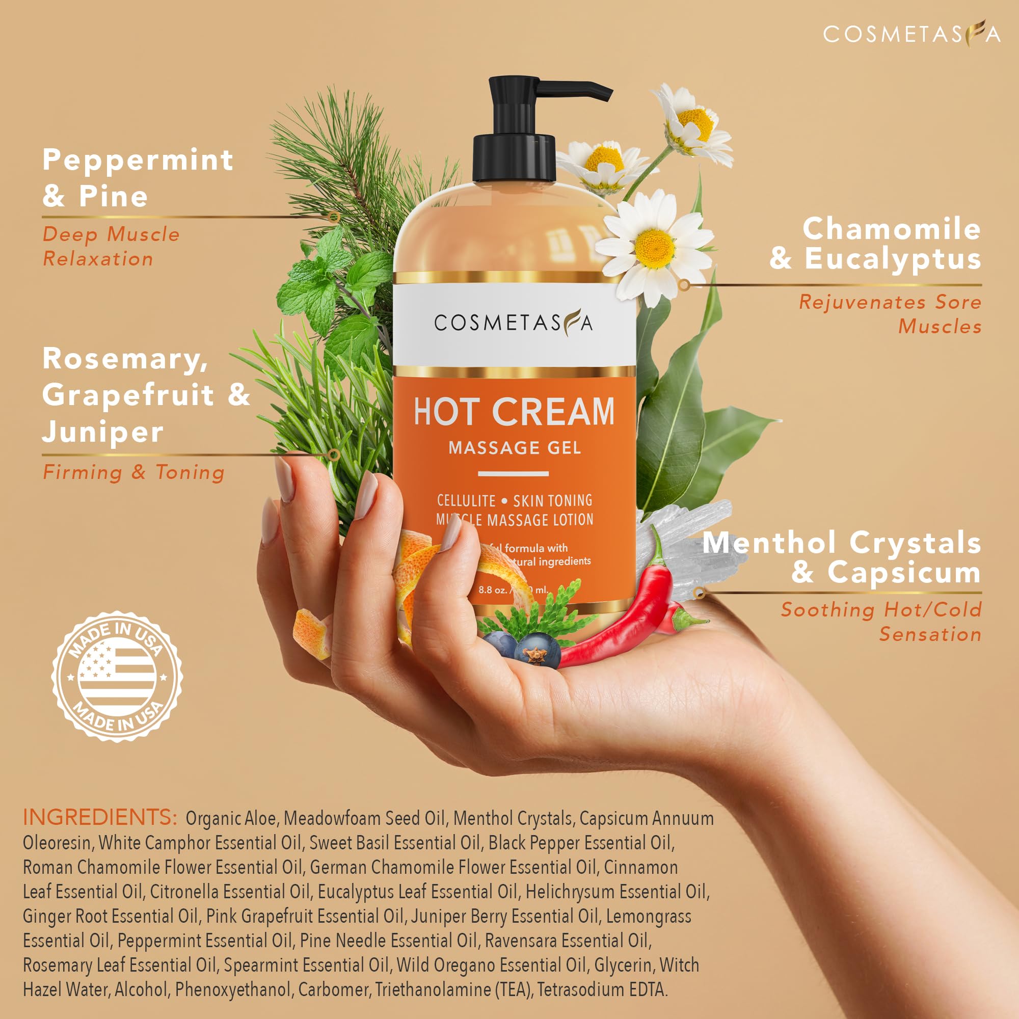 8oz cellulite massage oil bottle