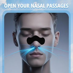 cenlomat nasal strips on nose during sleep illustrate easy two-step application