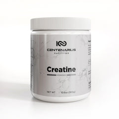 Centenarius Nutrition Creapure Creatine Monohydrate Powder tub label - unflavored