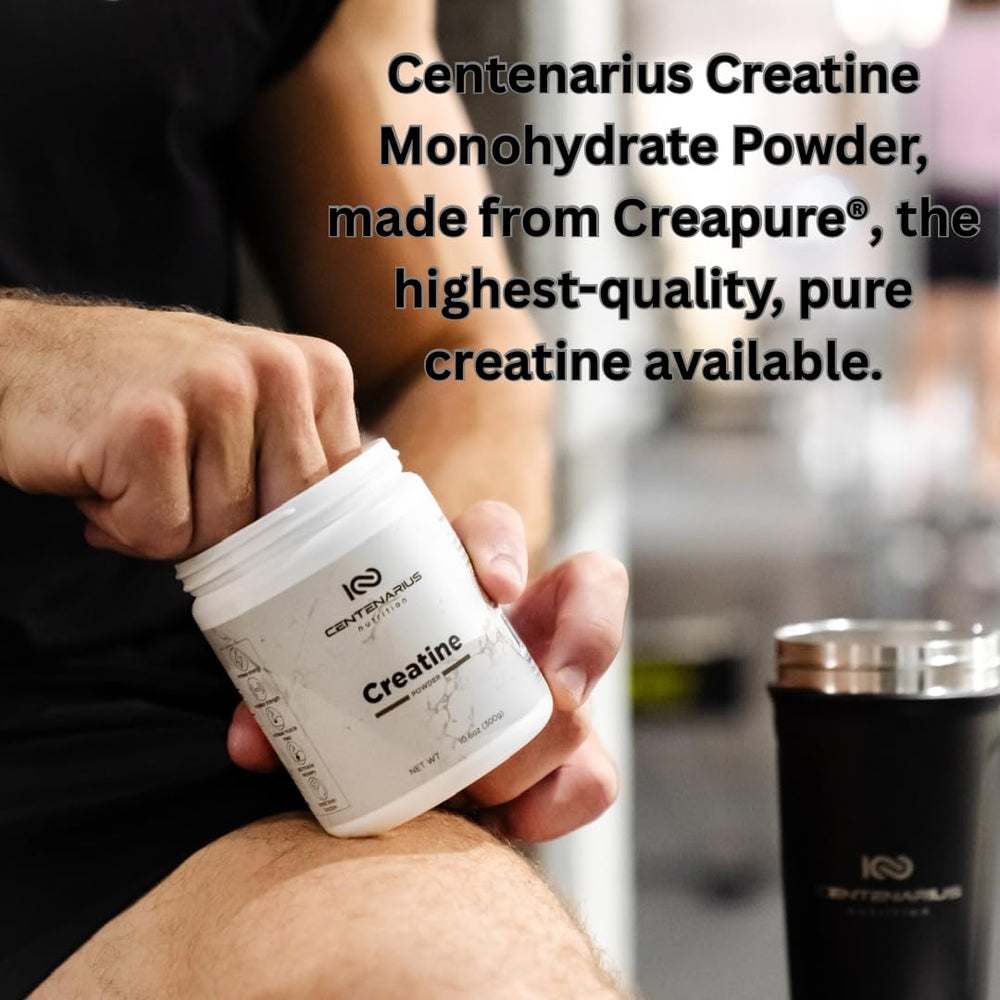 Micronized creatine powder dissolving in water - enhanced absorption