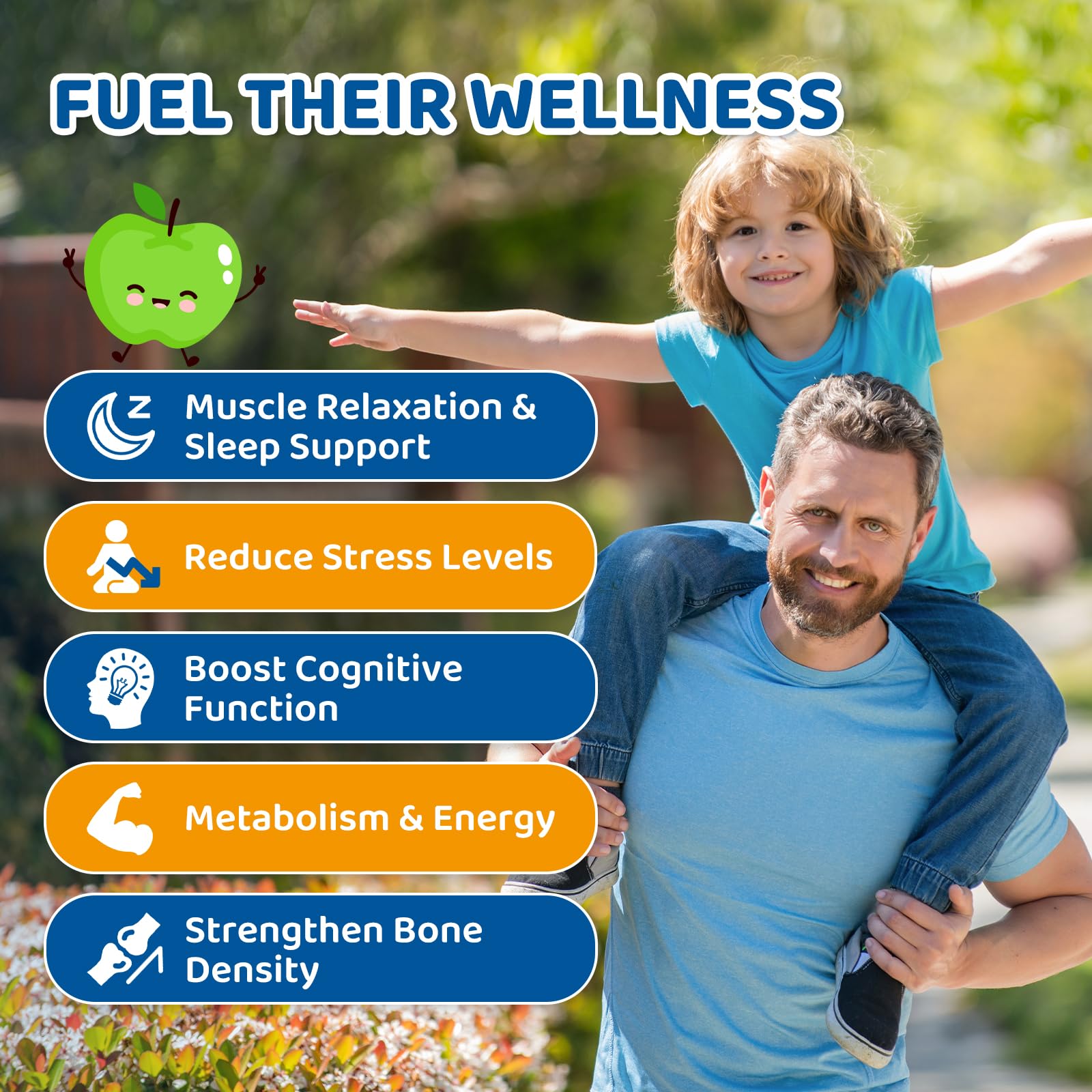 Close-up of gummies showing Apple Kiwi flavor and chewy texture