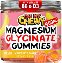 Front view of Center-Filled Magnesium Glycinate Gummies bottle (120-count).