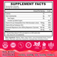 Nutrition label showing vegan, gluten-free, non-GMO ingredients.