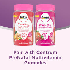 Centrum Morning Sickness Relief Gummies ingredient list image emphasizes vitamin B6 support