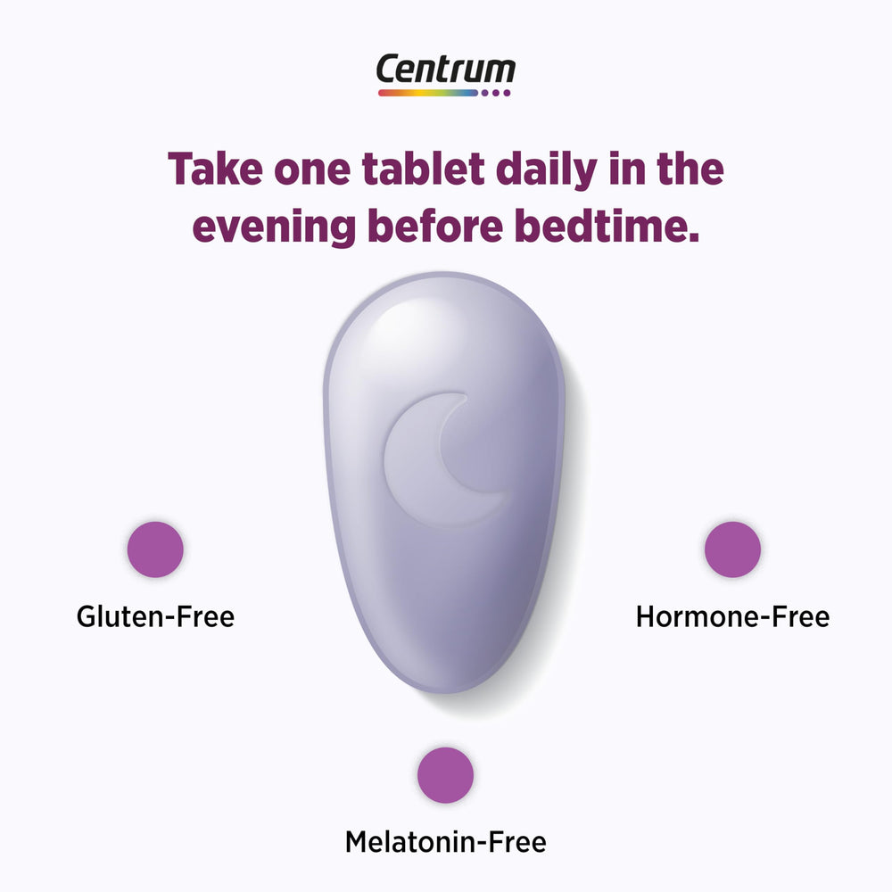 Centrum Restful Sleep close-up of tablet texture for easy swallowing.
