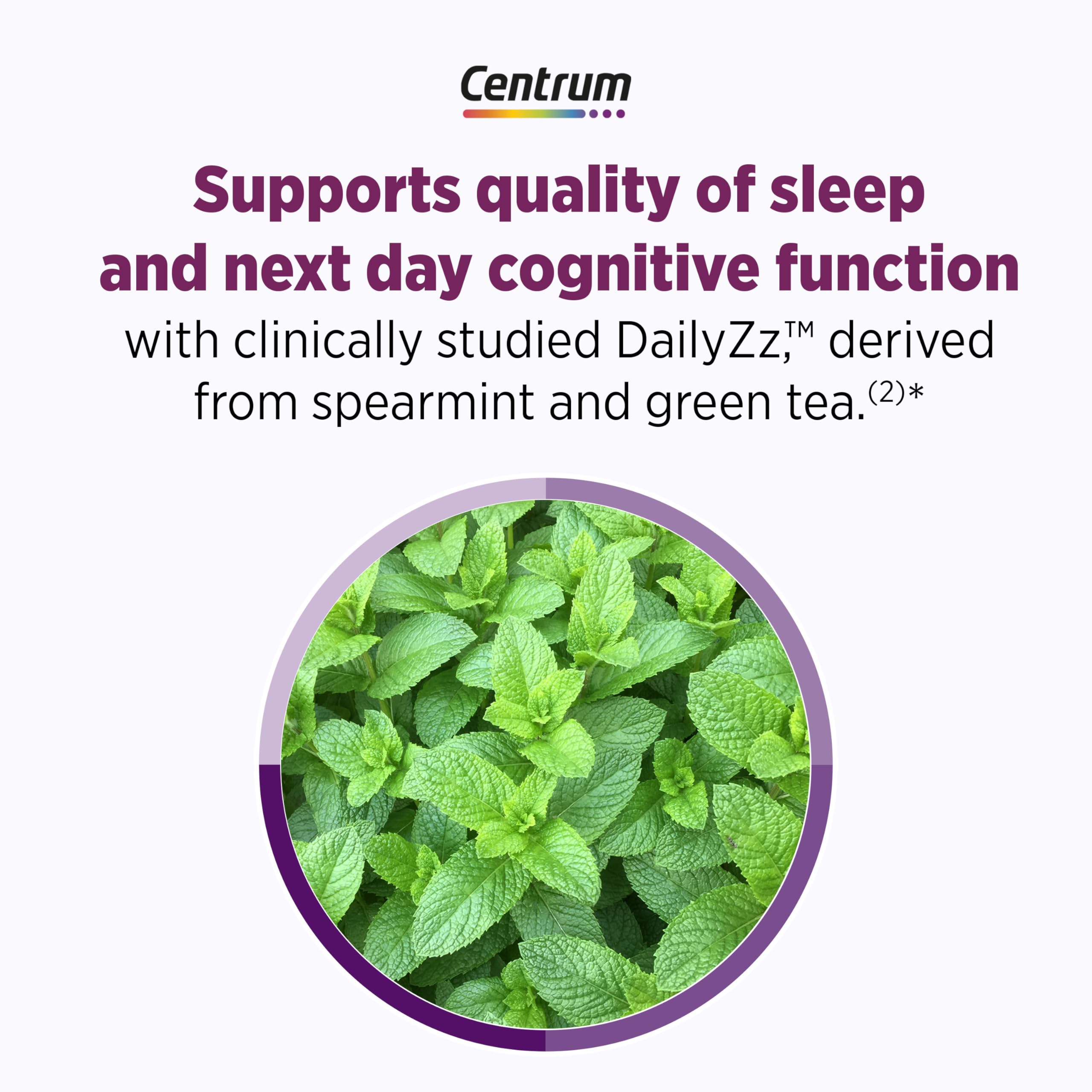 Centrum Restful Sleep geniVida capsule close-up suggests hot flash reduction potential.