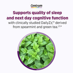Centrum Restful Sleep geniVida capsule close-up suggests hot flash reduction potential.