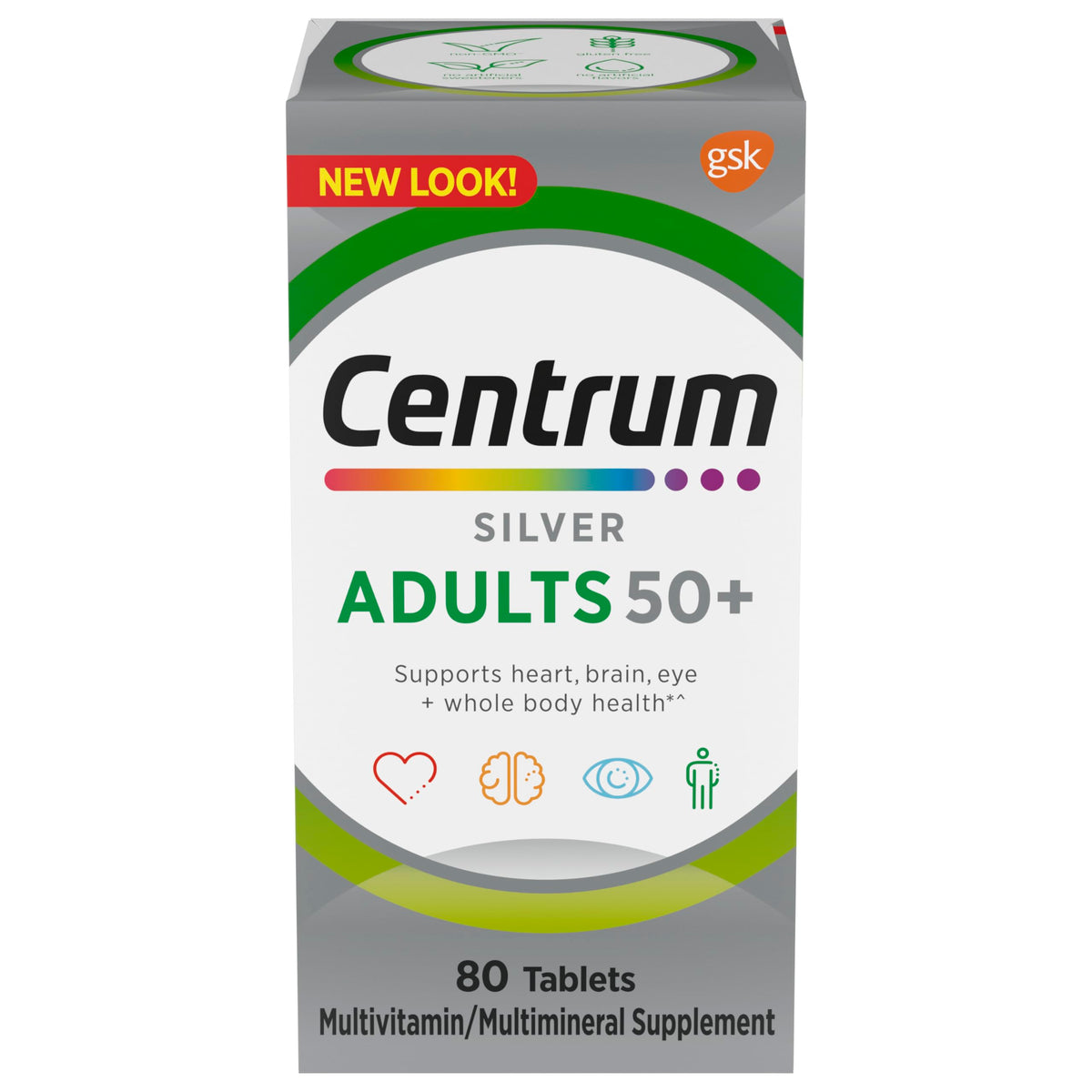 Centrum Silver Adult Multivitamin 80-count bottle label