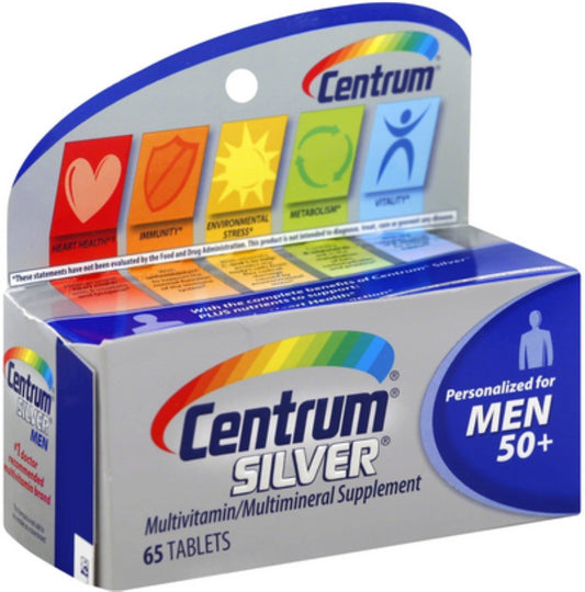 Centrum Silver Men 50+ Multivitamin Tablets bottle, 65-count