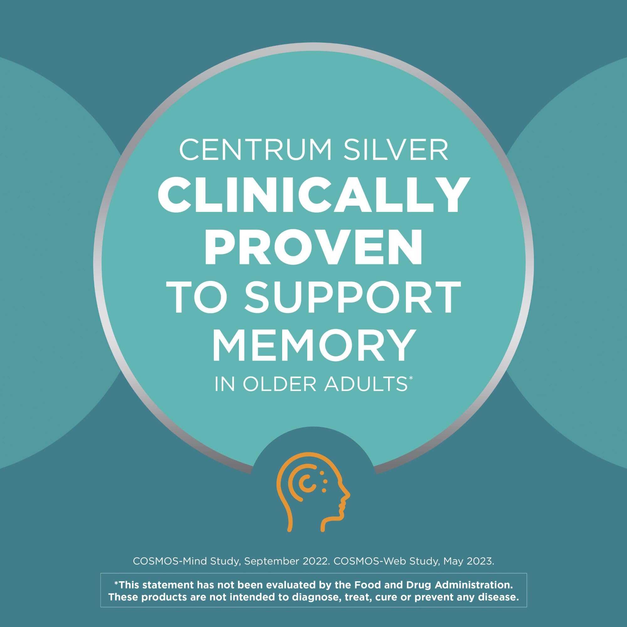Back nutritional information panel on Centrum Silver box