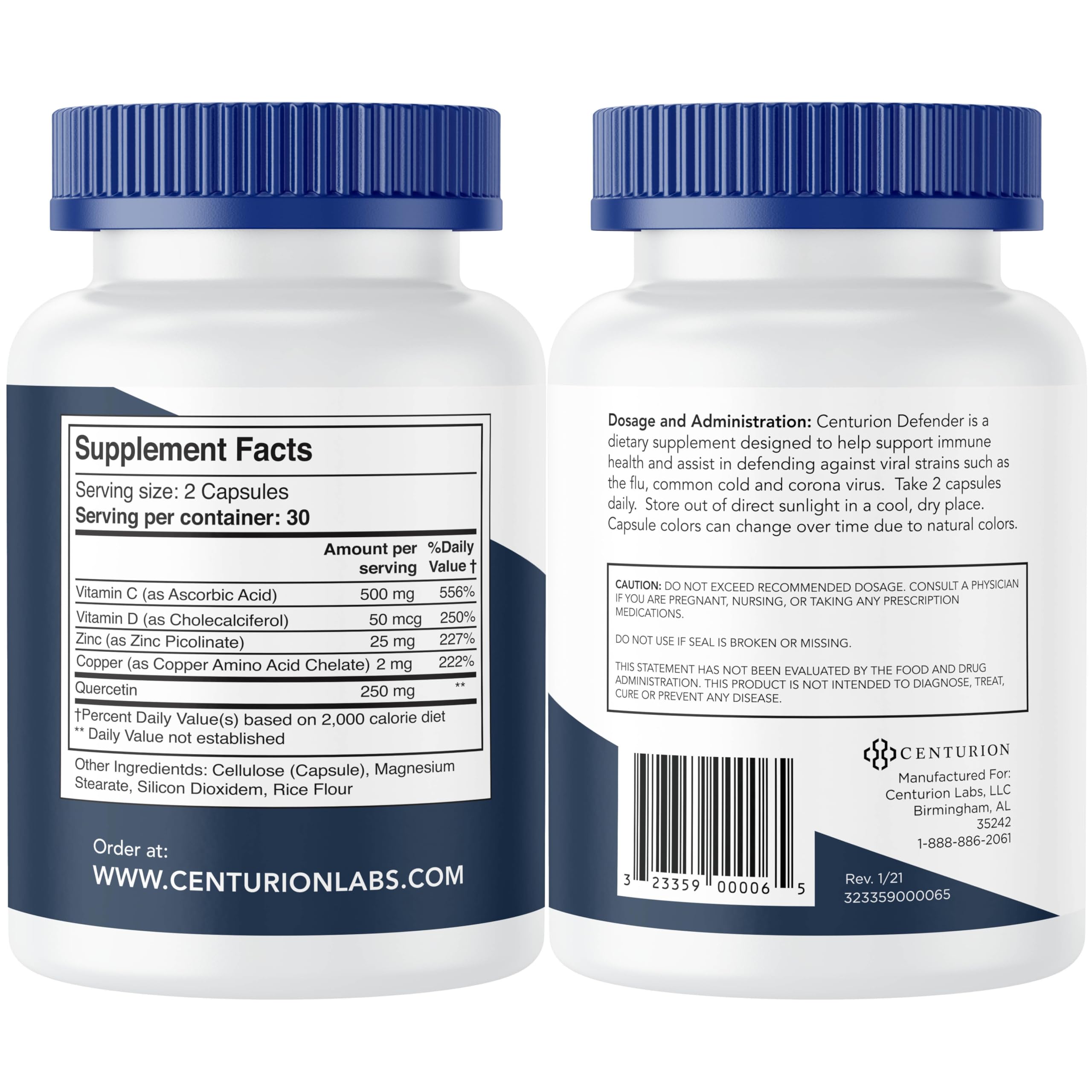 Label of Defender Immunity Boost highlighting 5-in-1 formula