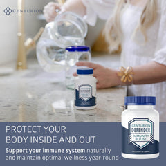 Two Defender Immunity Boost capsules on white background