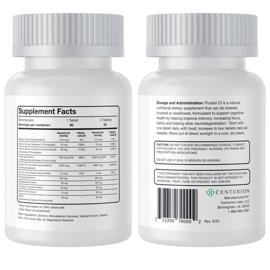 Front label highlighting vitamins and folate