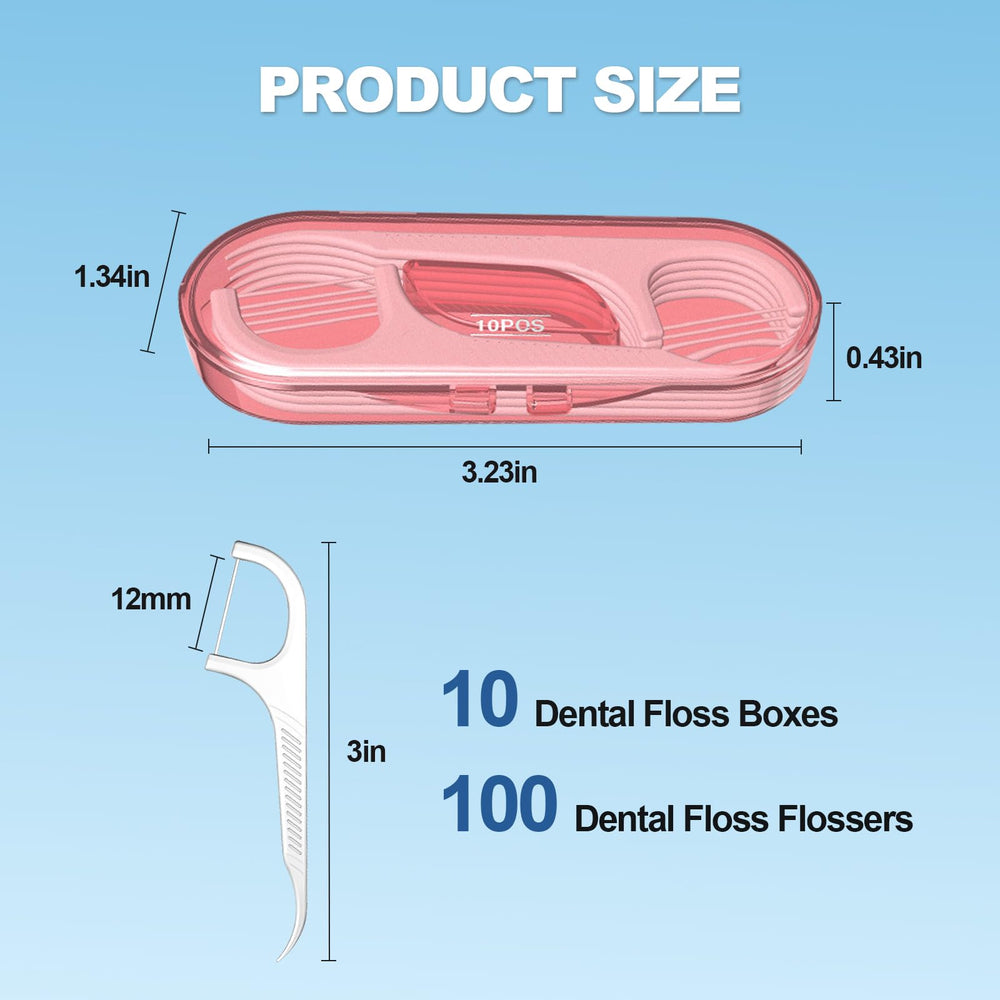 Open travel case displaying floss picks inside