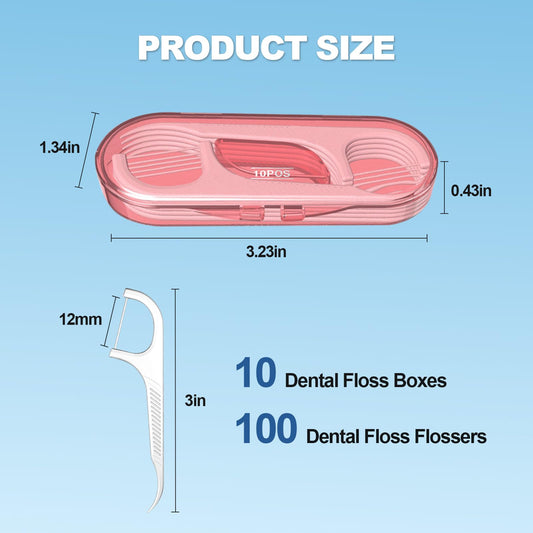Open travel case displaying floss picks inside