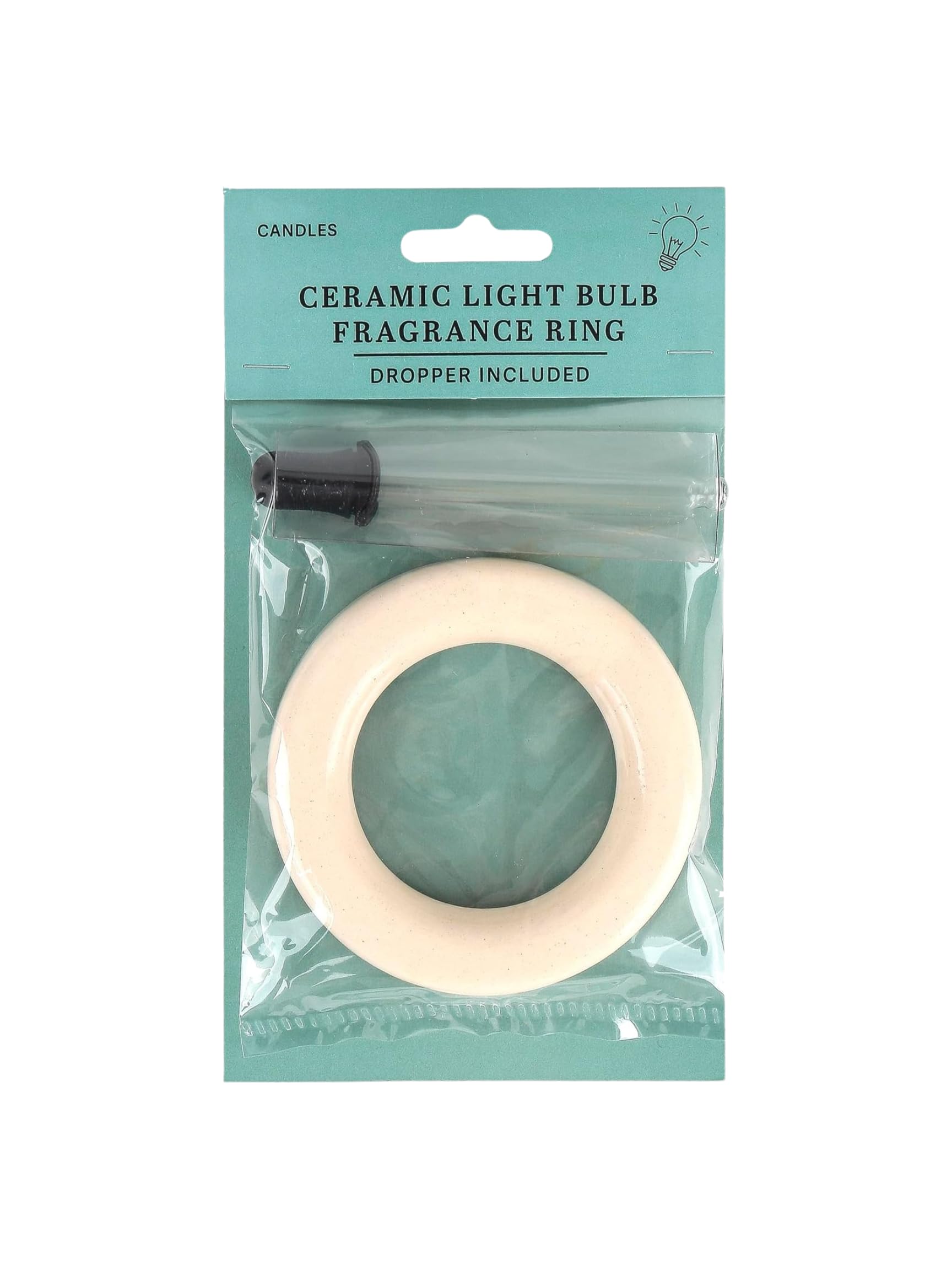 Ceramic fragrance ring around a light bulb with diffuser dropper