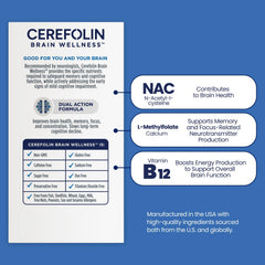 Cerefolin Brain Wellness label detail showing L-Methylfolate and B12 ingredients
