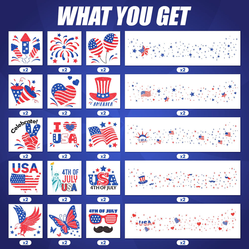 Cerlaza american flag design tattoos give bold patriotic accents.