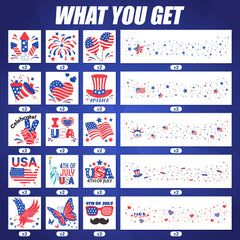 Cerlaza american flag design tattoos give bold patriotic accents.