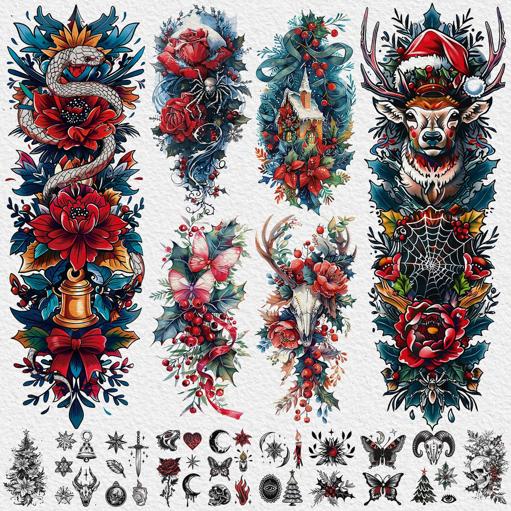 Cerlaza Elk tattoo, detailed nature motif for seasonal style