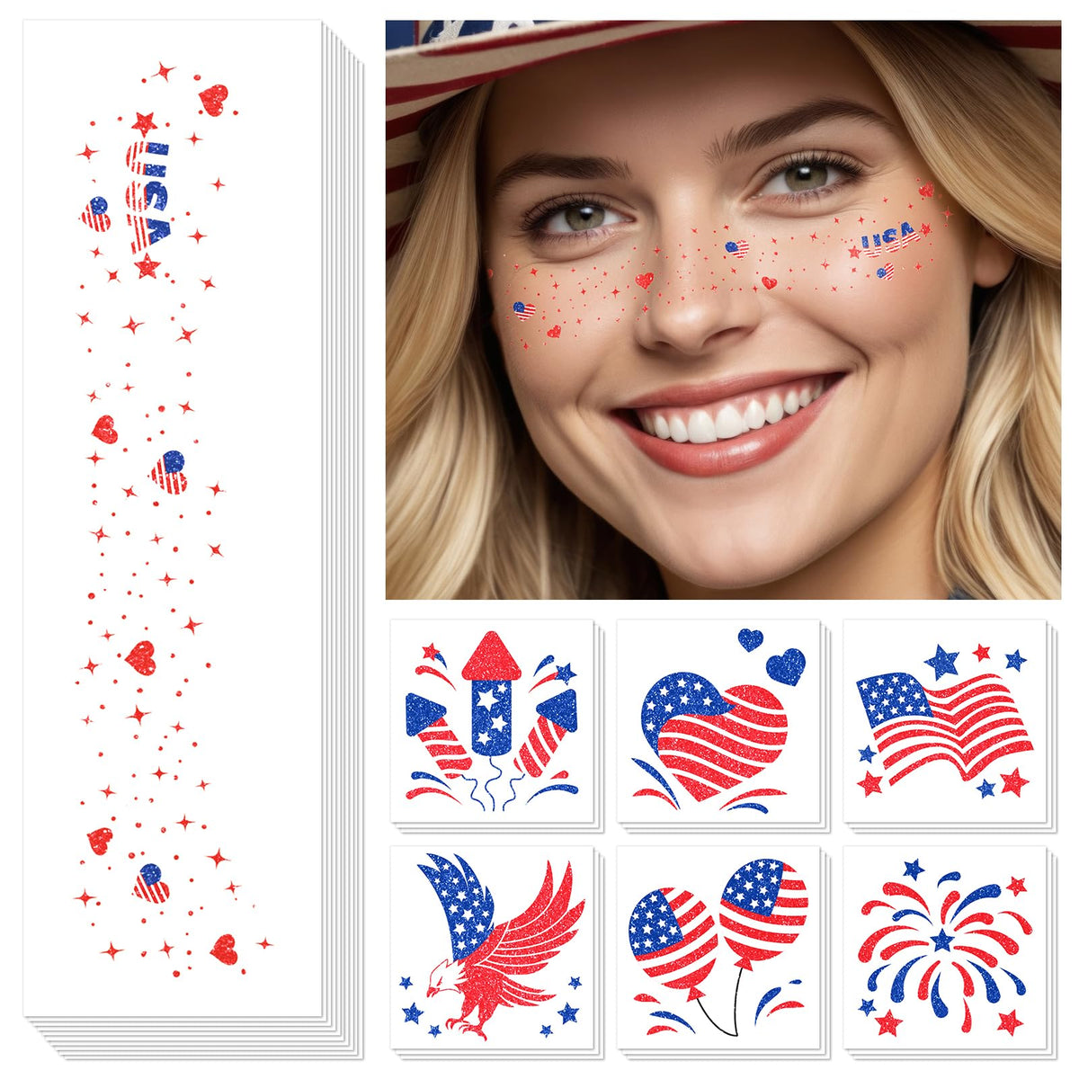 Cerlaza glitter freckles tattoos add festive sparkle for parties and parades.