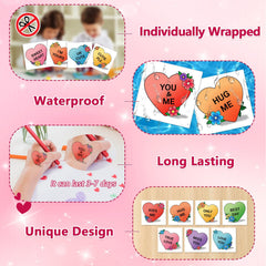 Cerlaza packaged tattoos: individually wrapped for sharing at events and classroom activities.