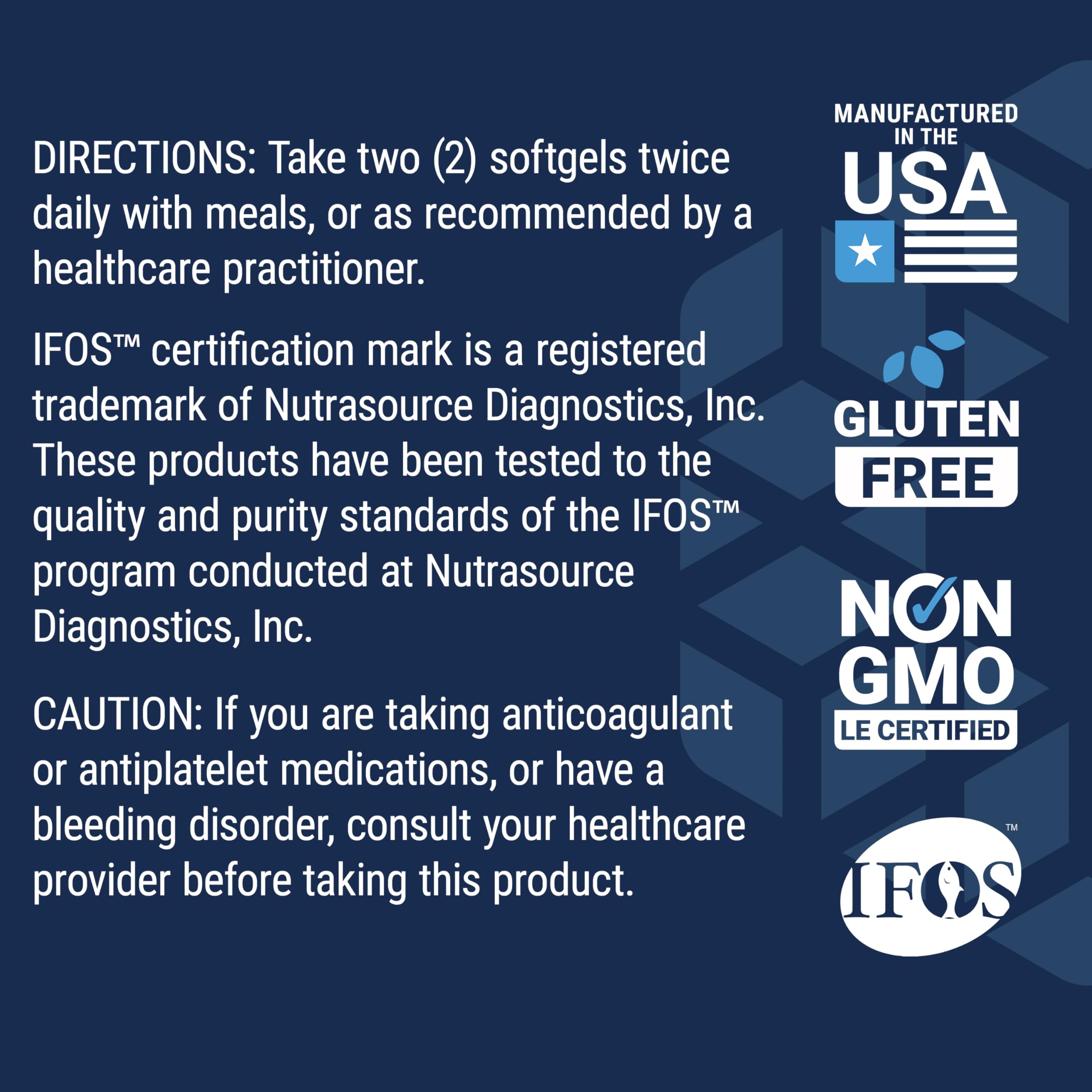 Certificate of Analysis for Life Extension omega-3 product