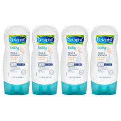 Cetaphil Baby Wash and Shampoo with Organic Calendula - Pack of 4 bottles, 7.8 oz each