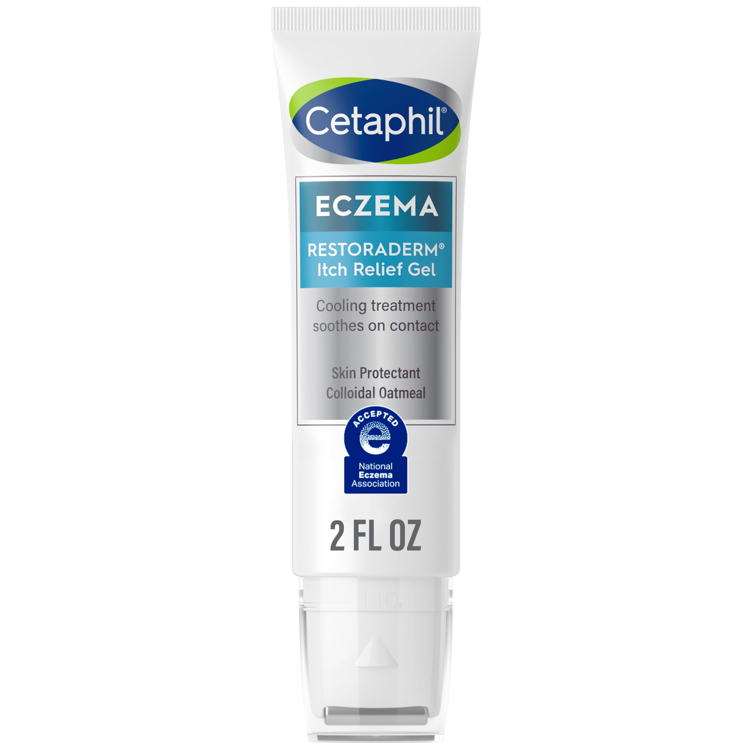 Cetaphil Restoraderm Gel bottle ready for fast itch relief on sensitive skin.