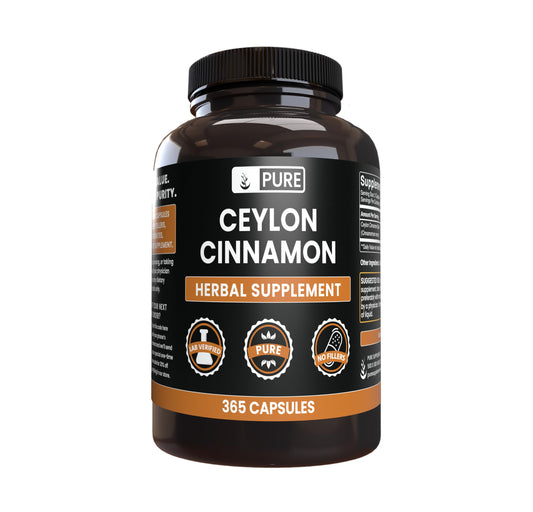 Pure Original Ingredients Ceylon Cinnamon capsules in bottle