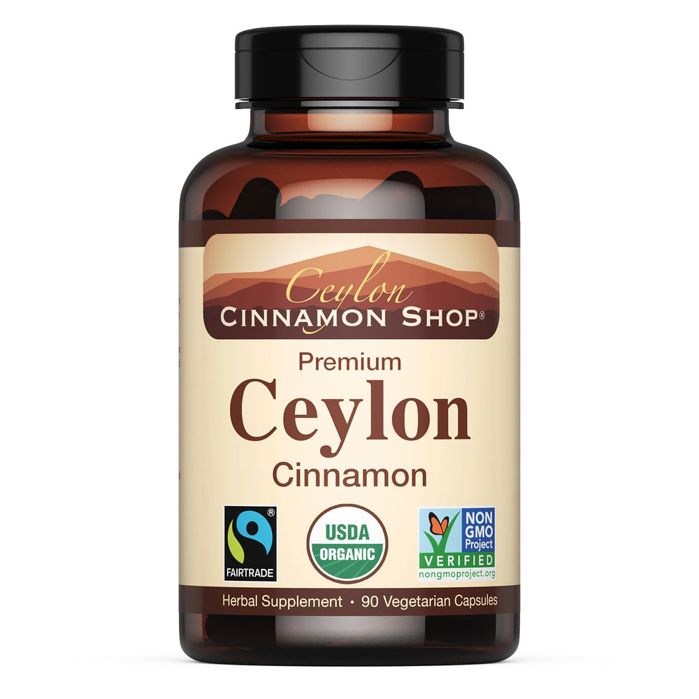 Ceylon Cinnamon Shop organic cinnamon supplement bottle front view