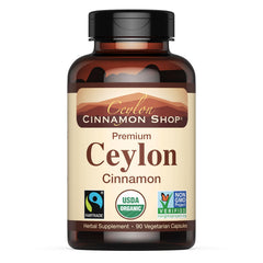 Ceylon Cinnamon Shop organic cinnamon supplement bottle front view