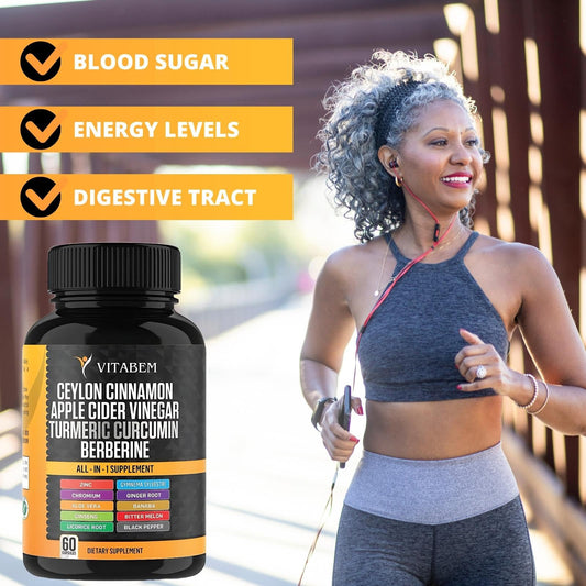 Ceylon cinnamon and apple cider vinegar capsules with the mother