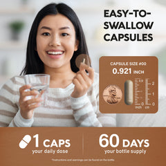 Ceylon Cinnamon capsules and bottle on white background